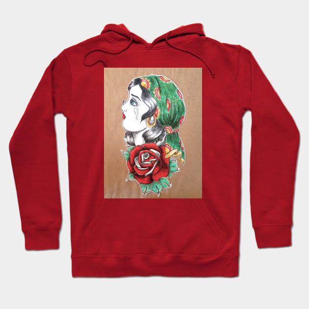 Gypsy Girl Tattoo Design Hoodie by dustinPrime